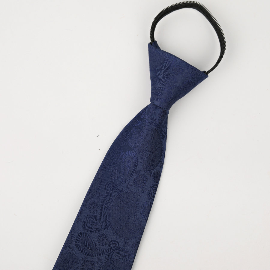 Picture of Men's business formal wear stripe free zipper wholesale lazy tie 8CM logo LOGO factory wholesale
