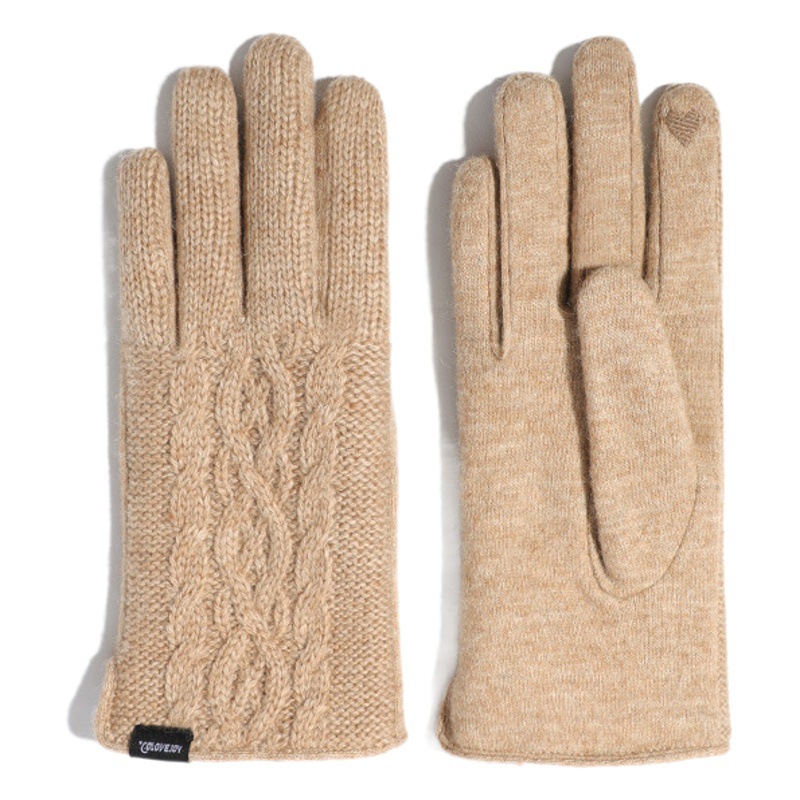 Picture of Women's Cashmere Warm Gloves Winter Outdoor Cold-resistant Knitted Wool Gloves fleece-lined Thickened Touch Screen Gloves DY27