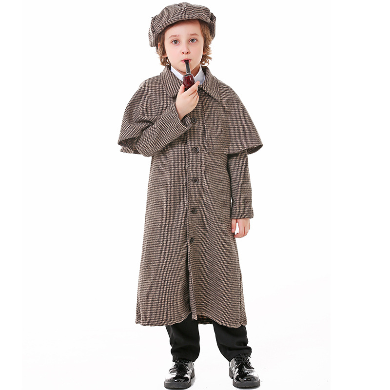 Parent-child Detective Suit Brain-burning Intelligence Puzzle Game Role-playing Movie Long Windbreaker suit