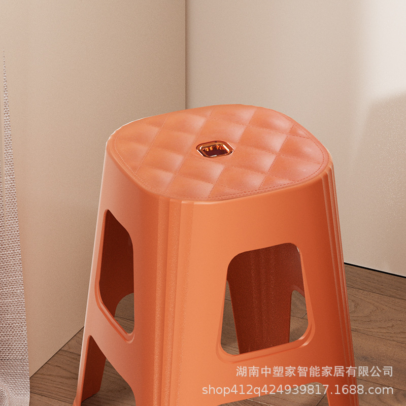 Picture of Thickened Plastic Stools, Stackable, Extra Thick, Household High Stools, Sturdy Plastic Stools for Dining Tables and Chairs, Storage