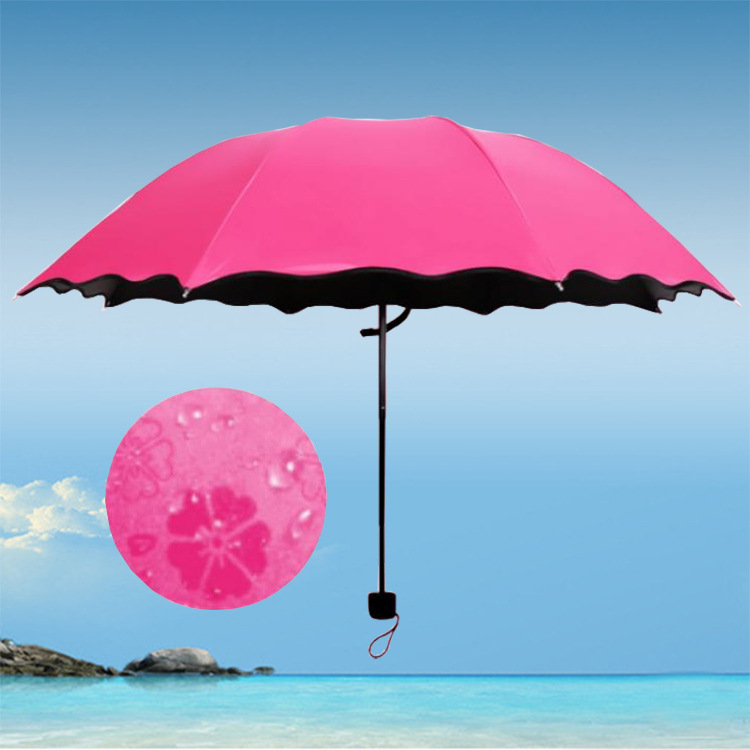 Picture of Factory wholesale creative three folding vinyl water flowering umbrella gift advertising umbrella umbrella can do LOGO