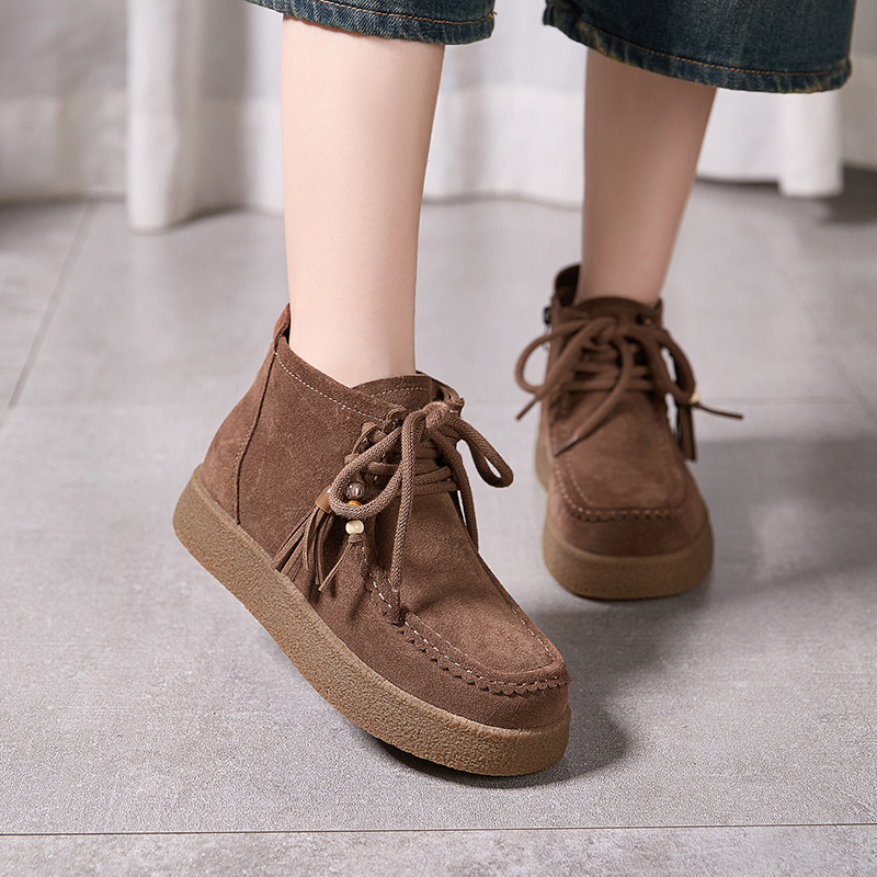 Picture of Dongguan outer single women's boots 2025 autumn and winter new retro platform high-top kangaroo shoes fleece warm women's cotton shoes boots