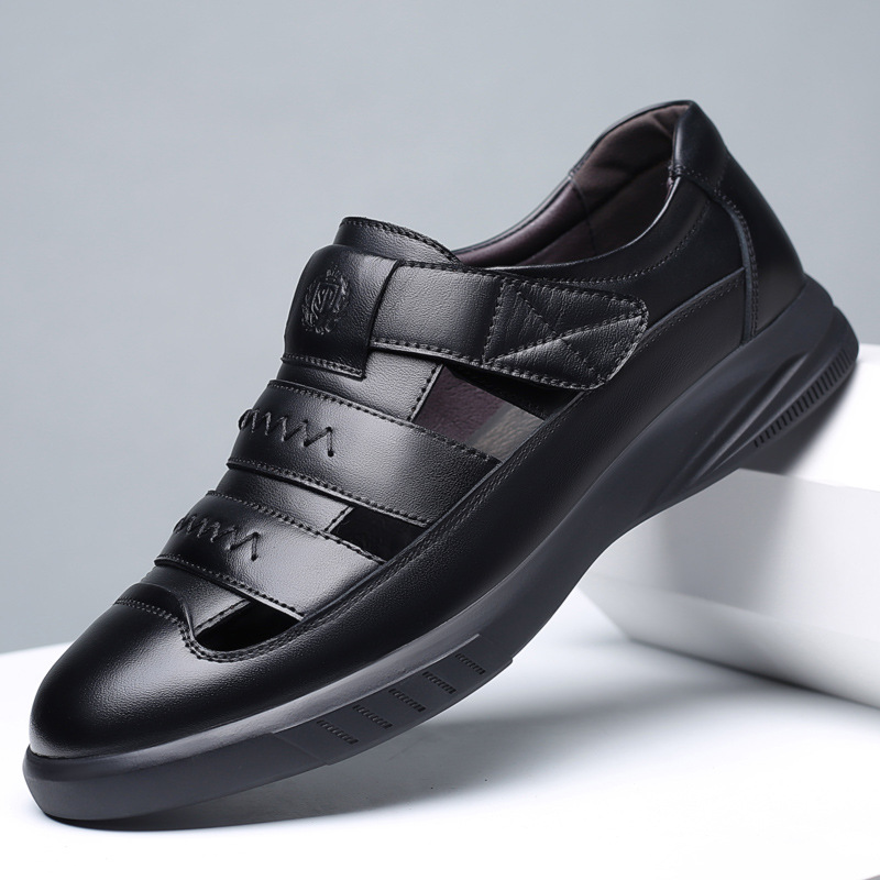 Picture of 2022 Men's Daily Casual Leather Shoes Men's Summer Genuine Leather Breathable Leather Sandals Hollow Hole Shoes Sandals 8155