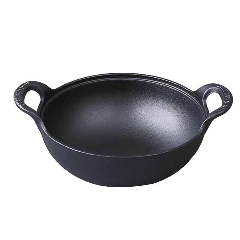 Picture of Cast Iron Thickeneded Ingot Pot Stew Pot Soup Pot Household Flats Bottom Small Wok Japanese Pot Uncoated Non-Stick Pot Induction Cooker