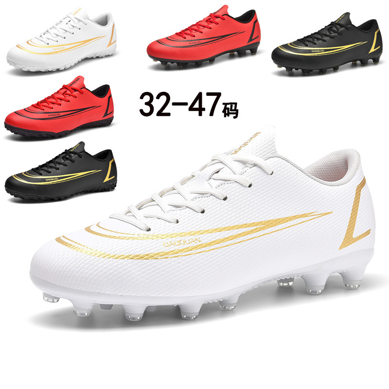 Cross-Border Large Size Low-Top Football Shoes Men's Ag Long Nails Tf Broken Nails Student Training Shoes Kidsren's Adult Football Shoes Export