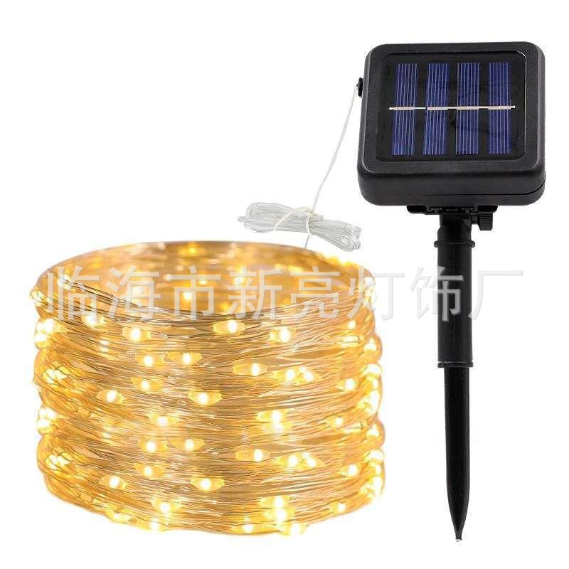 Picture of LED solar copper wire string lamp waterproof courtyard decorative lamp Christmas day color lamp solar string copper wire lamp