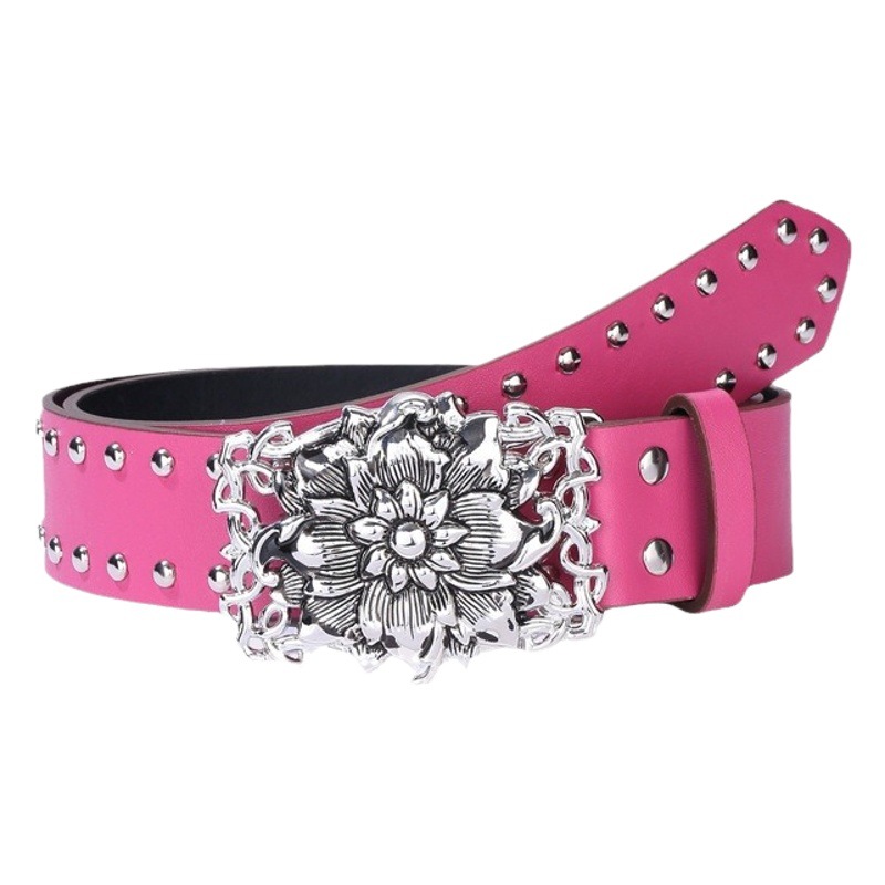 Punk Style High-end Personalized Decorative Belt Women's New Fashionable Willow Nail Belt Dress Trendy All-match Belt