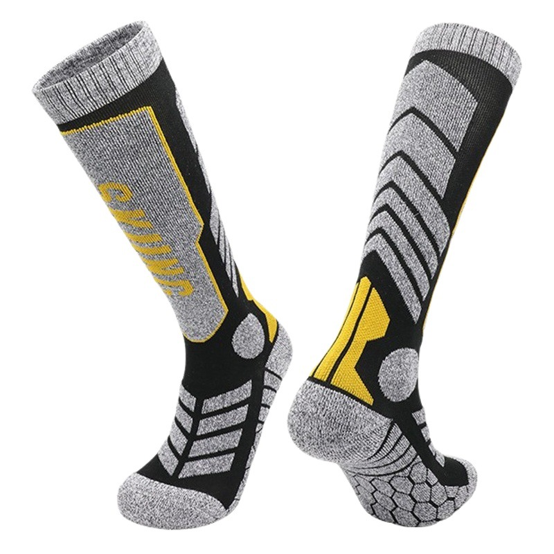 Autumn and Winter Long Fleece-Lined Thickened Merino Wool Socks for Men and Women, Warm Snow Socks with Towel Bottom, Ski Socks Wholesale