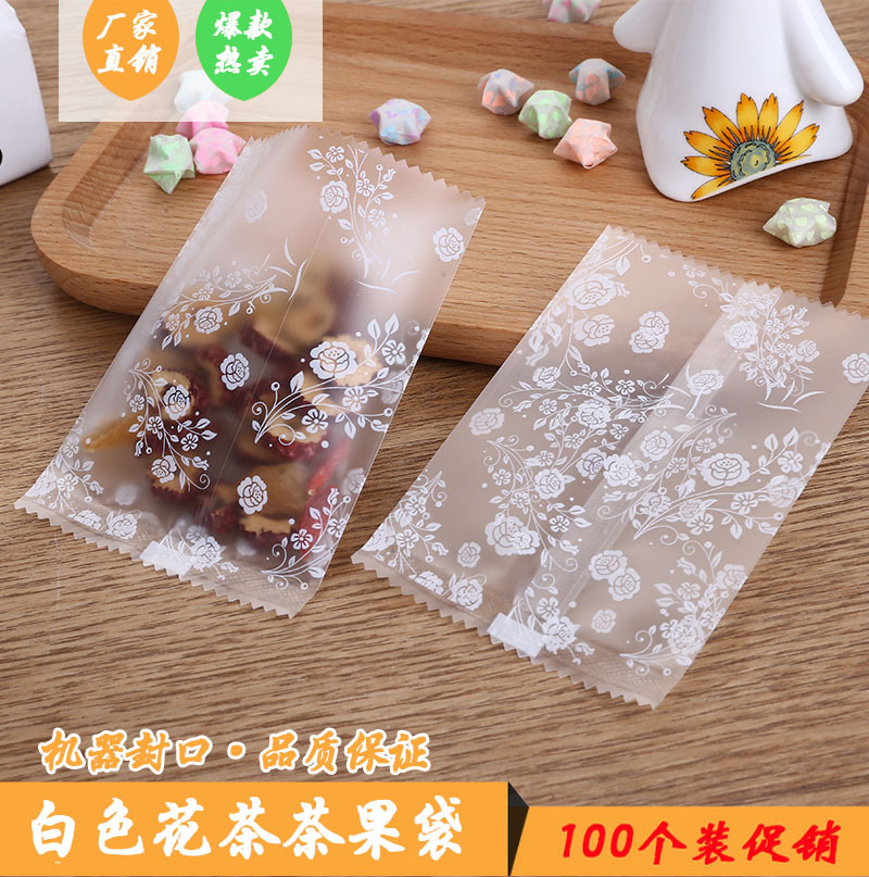 Spot wholesale translucent frosted scented tea packaging bags fruit tea sealing plastic bags multi-size optional