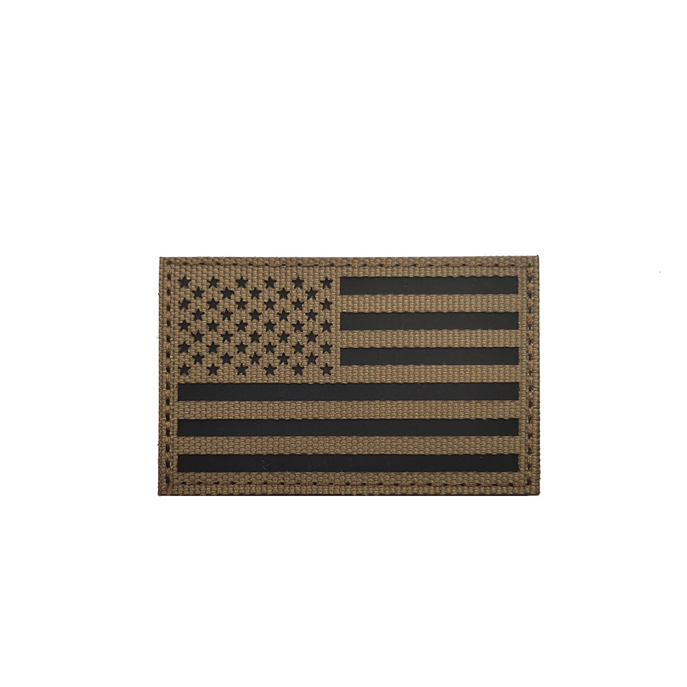 Picture of Haike Outdoor Spot Laser Cut American Ir Reflective Tactical Morale Badge Reflective Velcro Strip Flag