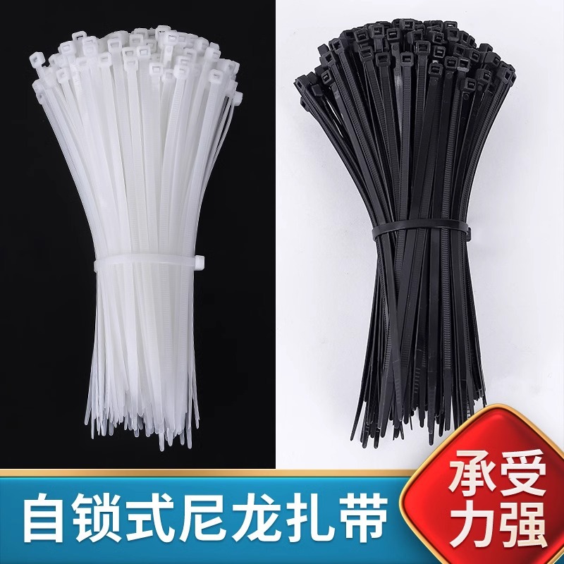 100 Pieces Nylon Cable Ties Plastic Tensioner High Strength Bundled Cable Fixing Buckle
