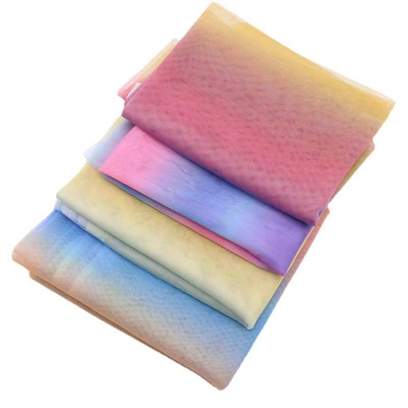 100x 150cm rainbow mesh gradient mesh background decoration tutu skirt Yarn fabric fabric