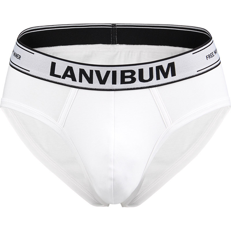 Picture of New Lanvibum Men's Underwear Briefs Cotton Mid-Waist Large Size Pure Color Sexy Trendy Men's Briefs