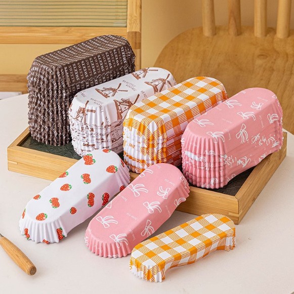 Boat-shaped Layers Cup Round Cake Paper Cup High Temperature Base Mold Oven Cake Mold Bread Paper Tray Baking Cup