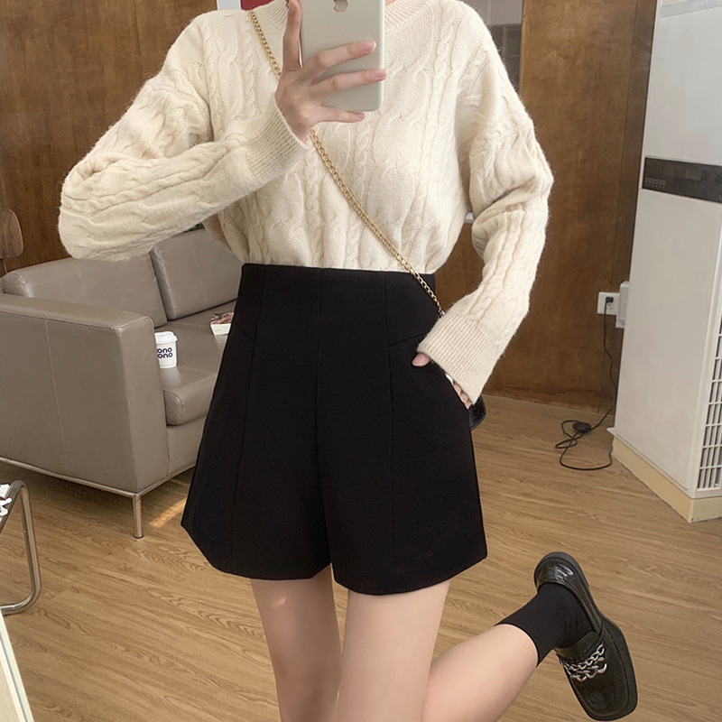 plus size New Suit Shorts Women's chubby girl Korean Style All-match Elegant Wide Leg Pants High Waist Loose A- line Casual Pants