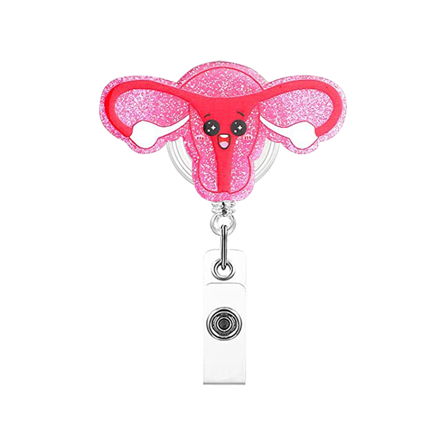 Picture of Acrylic Uterine Love Clothes Needle Mask Easy Pull Buckle Easy Pull Doctor Nurse Retractable Badge Reel