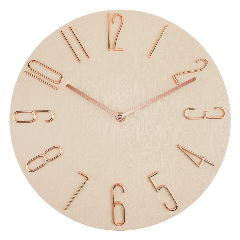 Picture of 30cm Clock Wall Clock Living Room Clock Wall Hanging Watch Quartz Clock Wall Hanging Creative Silent Wall Clock
