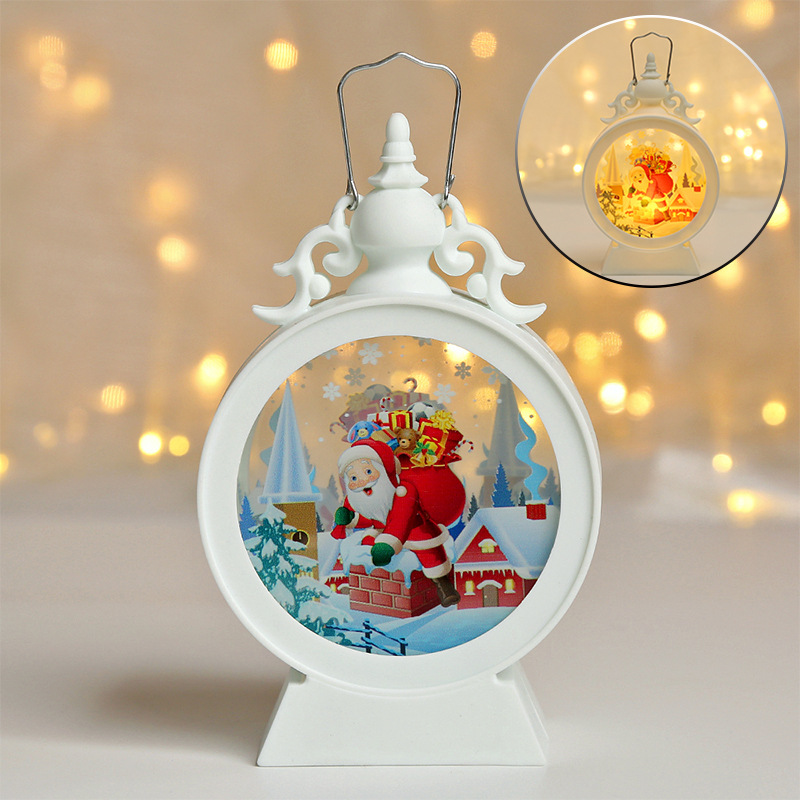 Picture of Cross-border Christmas decorations wind lamp LED retro portable lamp Christmas gift lighting scene layout ornaments