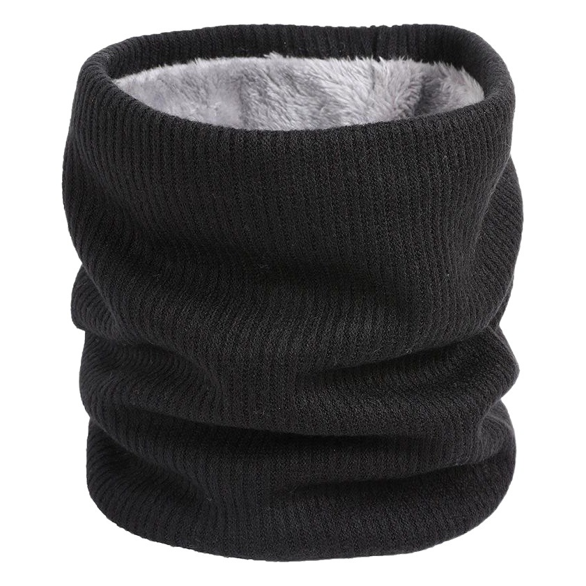 Spot Winter Double-Layer Velvet Outdoor Pullover Couple Warm Pure Color Single Circle Knitted Scarf Cross-Border