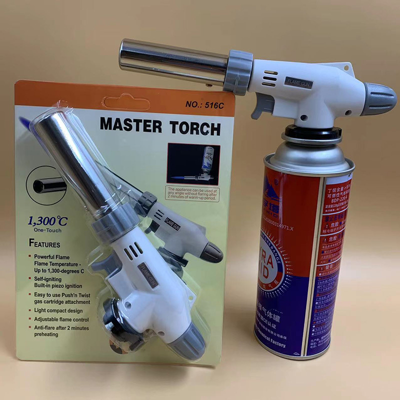 New Cassette Flame Gun Outdoor Carbon Barbecue Thawing Spray Gun Head Kitchen Baking Igniter Cassette Spray Gun