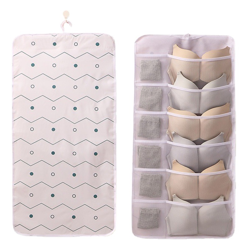 Underwear and Underwear Collection Grid Hanging Storage Cloth Bag Hanging Bag Wall Hanging Large Multi-layer Hanging Storage Bag Socks