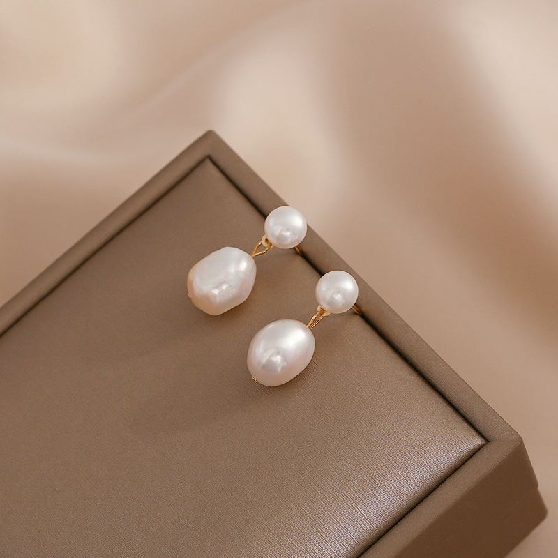 Natural Freshwater Pearl Earrings Simple Noble Celebrity Baroque Pearl Earrings 2021 Fashion Trendy Earrings