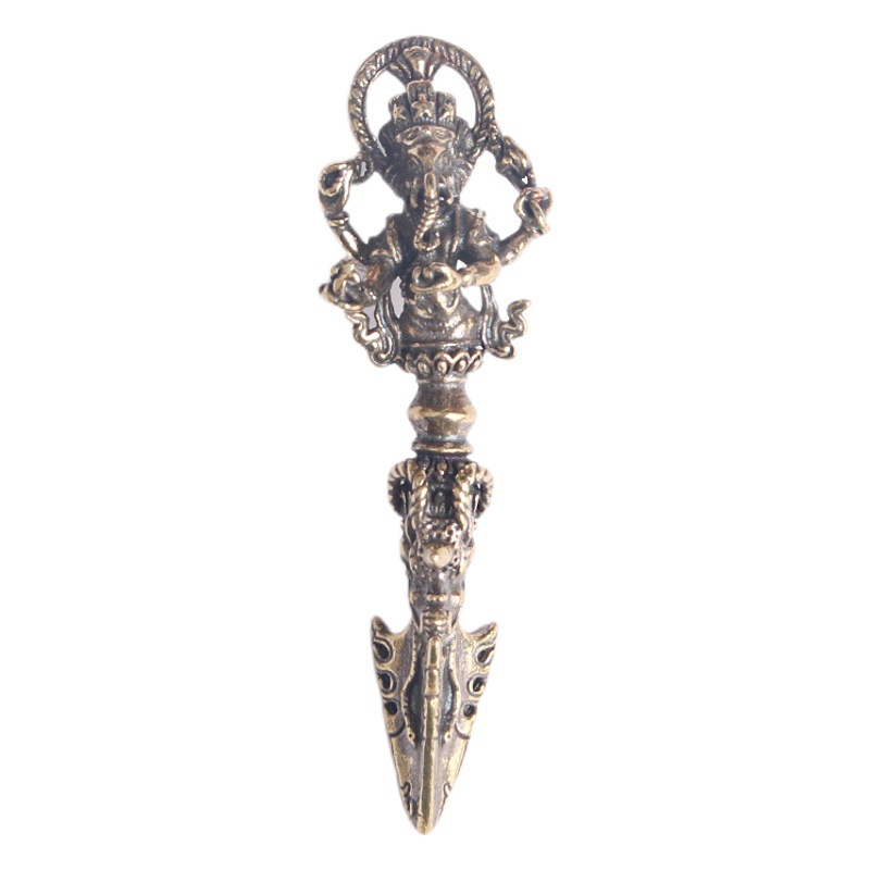 Pure brass old elephant God King Kong magic pestle key chain pendant Nepal zongjia instrument transfer pendant wholesale