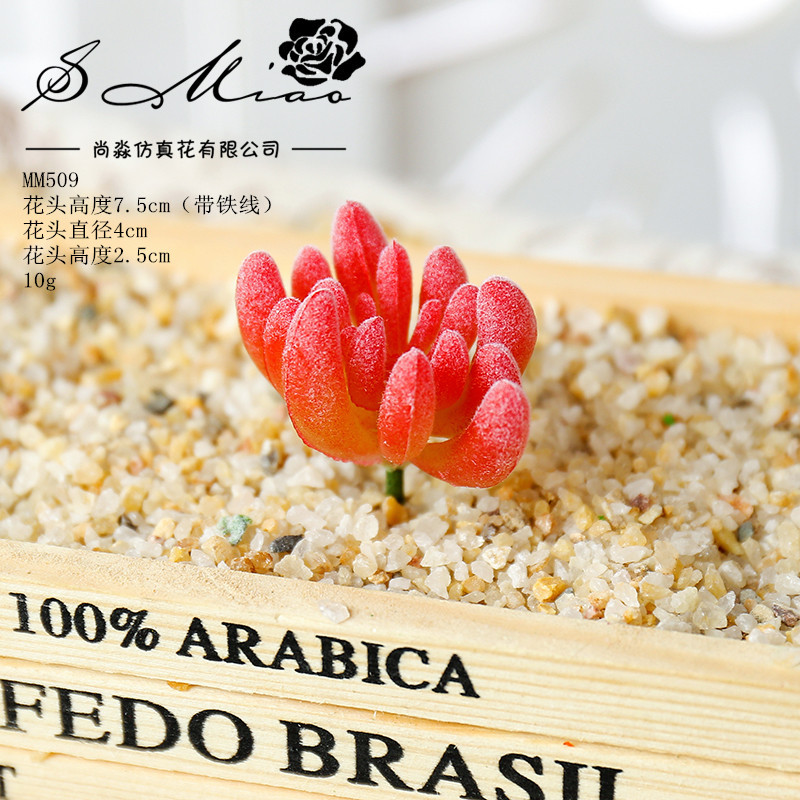 Picture of 006 Flocked Red Series Succulents Creative DIY Supplies Accessories Factory Direct Supply Wholesale Artificial Green