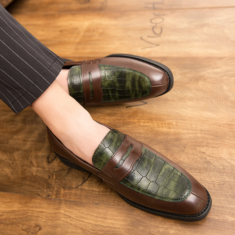 Cross-Border Large Size Autumn New Men's Formal Business Shoes Retro Fashion Flat Shoes British Style Pointed Toe Small Leather Shoes