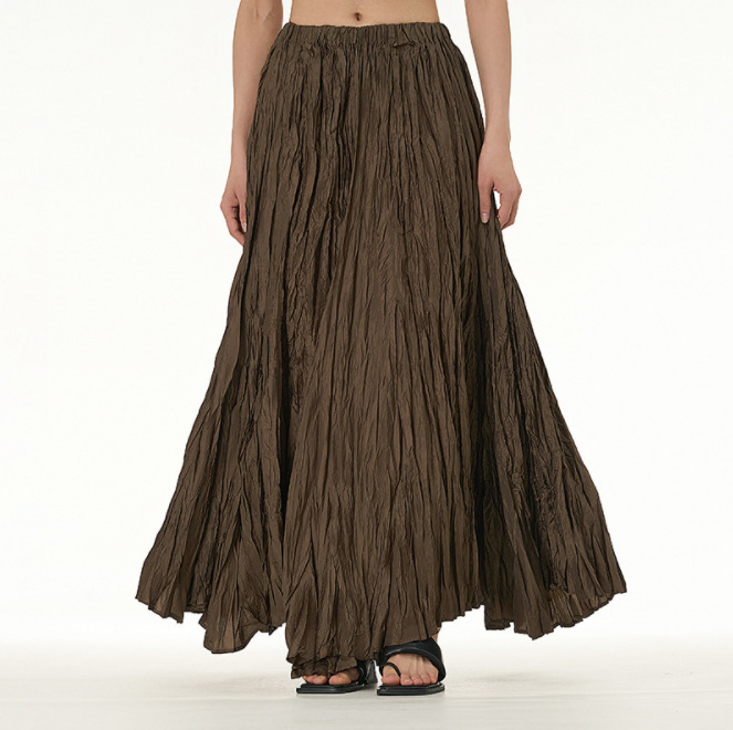 Picture of European and American Simple Crumpled Skirt 2024 Autumn and Winter New Fashion Brand Women's Fashion All-match Oversize Skirt