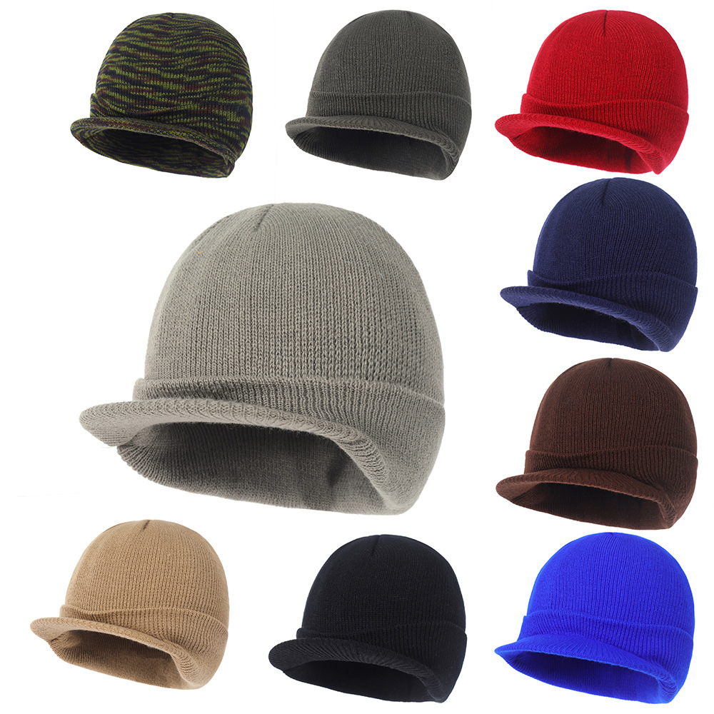 Picture of Foreign trade new European and American wool knitted hat warm peaked cap autumn and winter big brim hat all-match wool hat Amazon