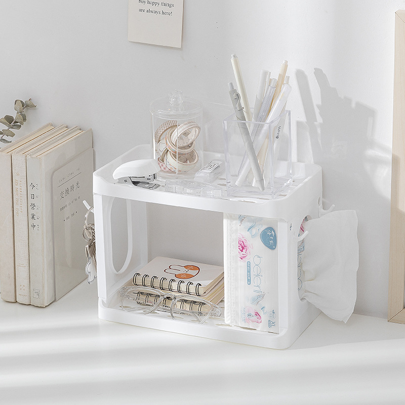 Japanese-style Desktop Double-layer Storage Rack Bedroom Table Storage Rack Small Mini Dormitory Cosmetics Office Rack