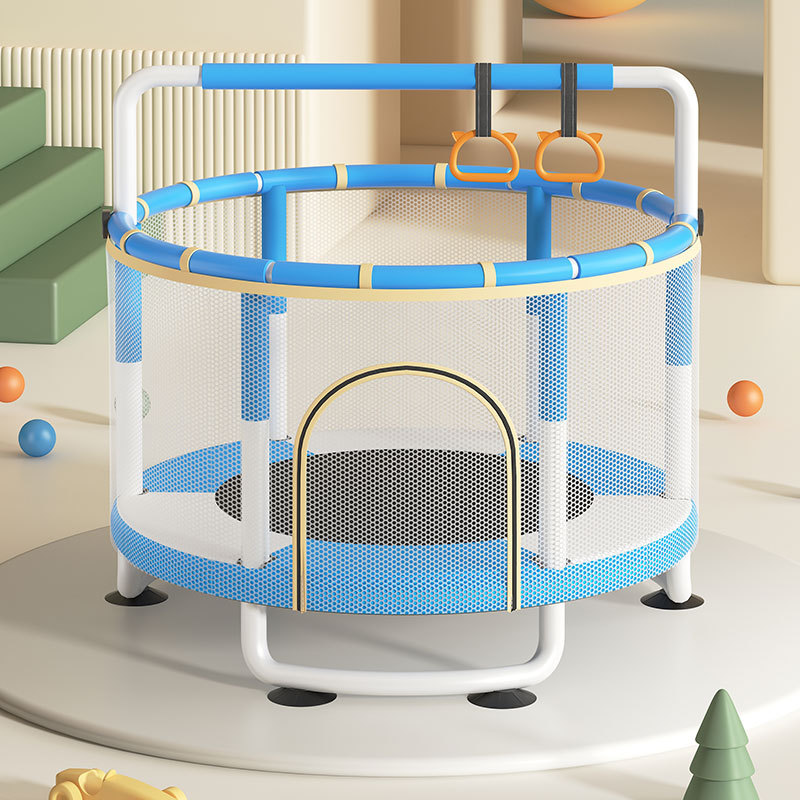 Baking paint trampoline children's home fitness equipment indoor small spring bed children's trampoline with guardrail jumping bed
