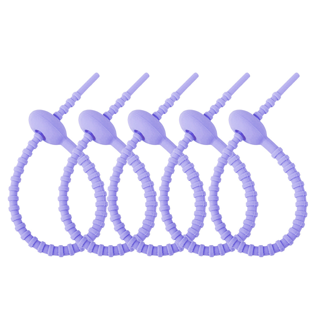 Picture of 215mm silicone cable tie data line storage finishing winder DIY key chain jewelry pendant color lanyard