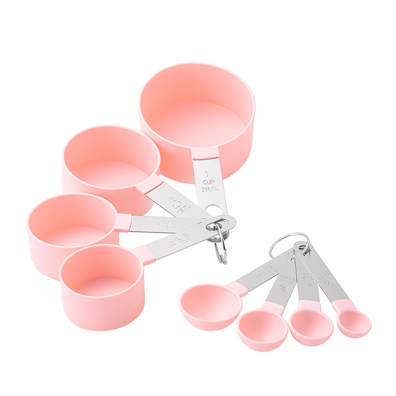 Picture of New stainless steel handle measuring cup 8 piece set plastic measuring spoon measuring spoon Baking set kitchen gadget measuring spoon