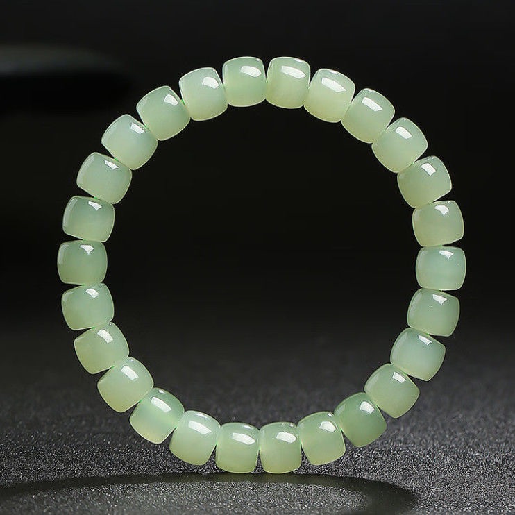 Picture of Natural Authenticity Hetian Jade Laokeng Qingshui Scattered Bead Bracelet Old Style Girlfriend Beads Summer Su Bracelet Jade Stone