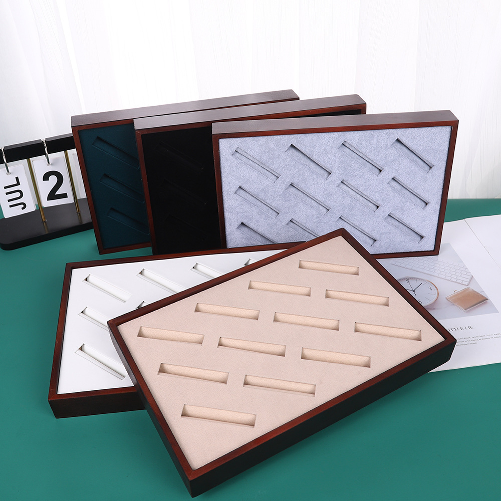Walnut Color Flannel Insert Bracelet Tray Jewelry Tray Ring Earrings Earrings Jewelry Tray Jewelry Tray