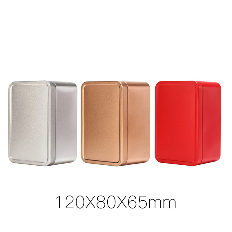 Picture of Iron Box Rectangular Cookie Biscuit Silver Tinplate Food Packaging Empty Box Iron Can Frosted Metal Gift Box
