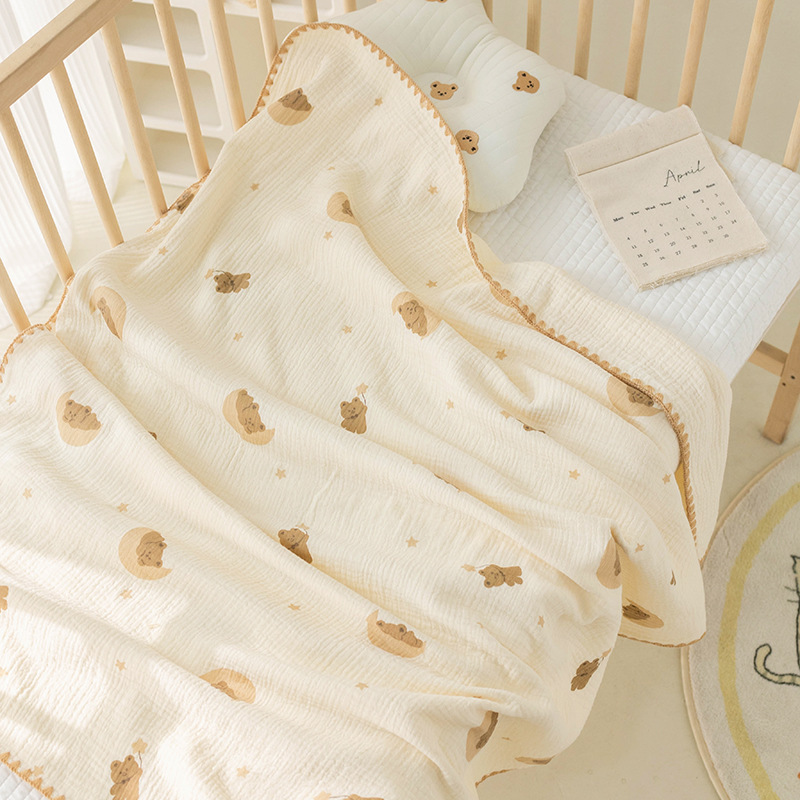 Picture of Newborn Cartoon Bag Single and Double Gauze Bath Towel Baby Four-Layer Cotton Yarn Bag Baby Blanket Children's Bag Towel