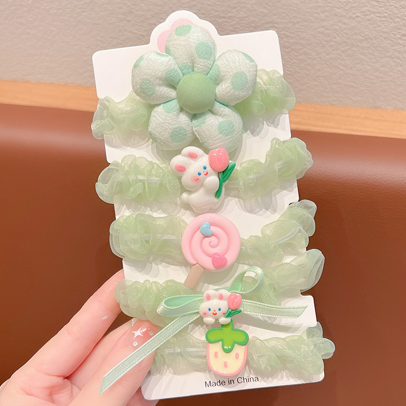 Picture of Summer children's ball head rubber band hair rope new little girl tie head high elastic hair band hair accessories do not hurt hair headdress