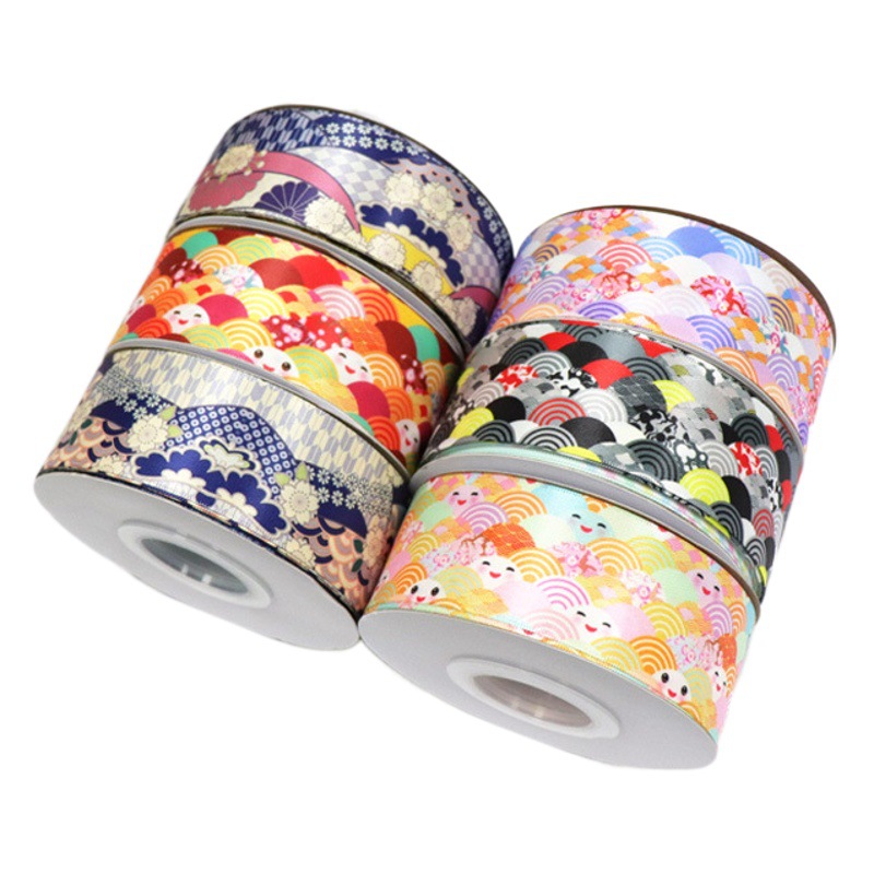 Japanese-Style Printed Headwear Ribbon Handmade Bowknot Fabric Clothing Accessories Ribbed Factory Wholesale Wedding