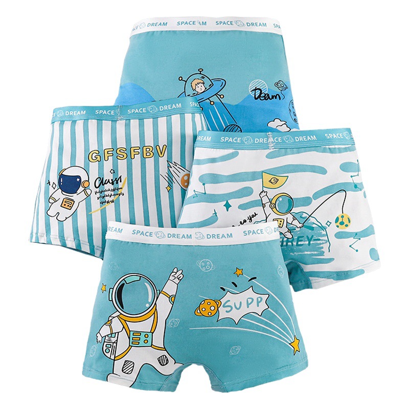 Soft astronaut boys' underwear cotton boxer children's cotton boxer shorts baby boy boy soft