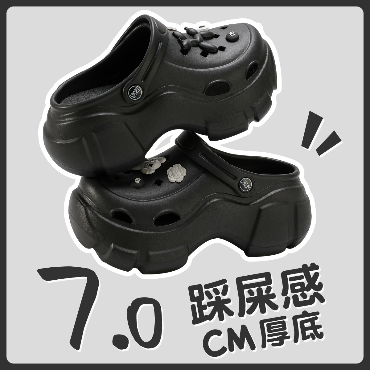 Picture of Thick-Soled Croc Shoes Women's 2025 New Summer Eva Anti-Slip Heightening Heel Beach Sandals Slippers Women's Summer Outerwear