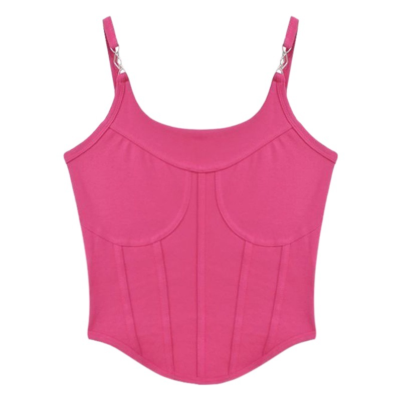 Hot girl sexy Fishbone camisole women's summer inner and outer wear bottoming short sleeveless small top sweet and spicy slim fit