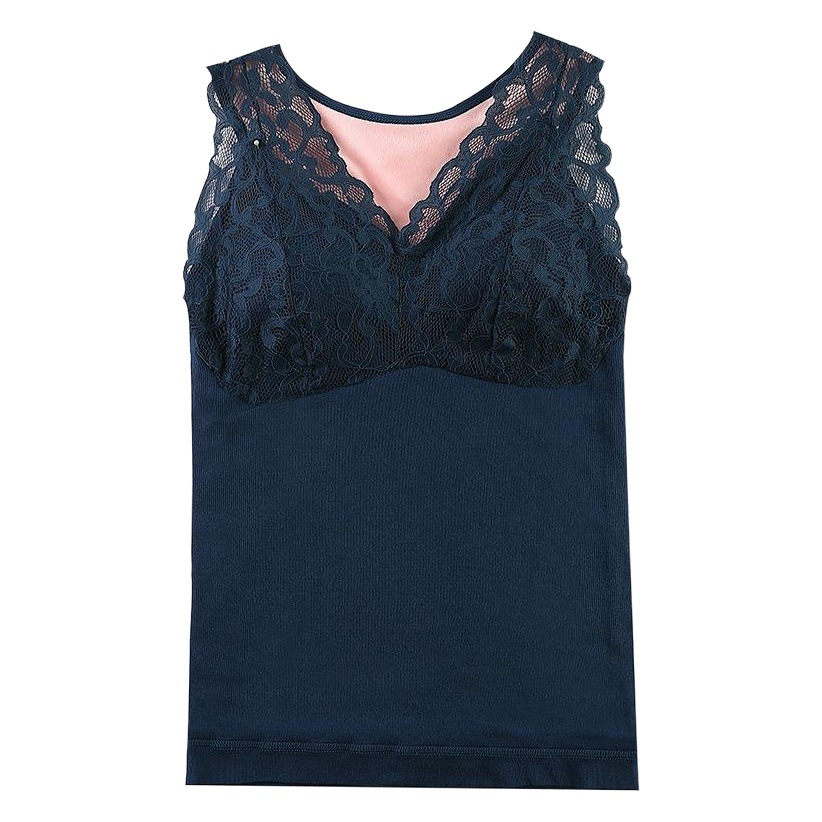 1933 winter plus size plus size fengzhixin lace beauty back seamless V-neck fleece-lined thick thermal vest women's underwear