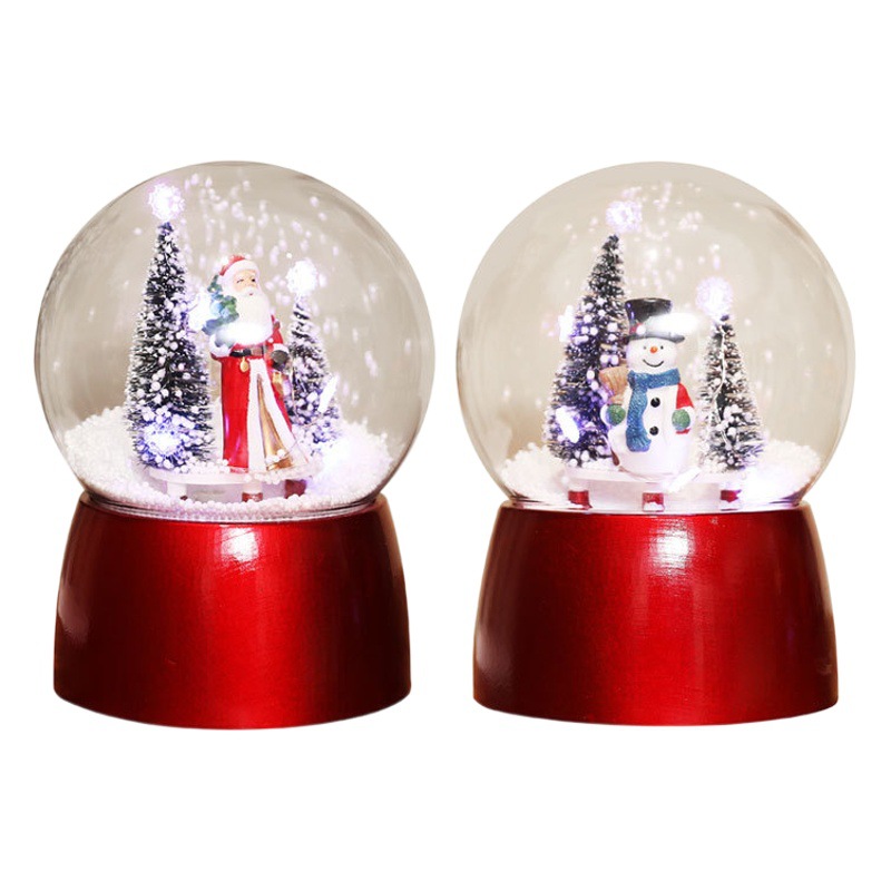Cross-Border New Product Christmas Snow Mini Ball Swing Light Music Snow Light Home Decoration Children's Birthday Gift