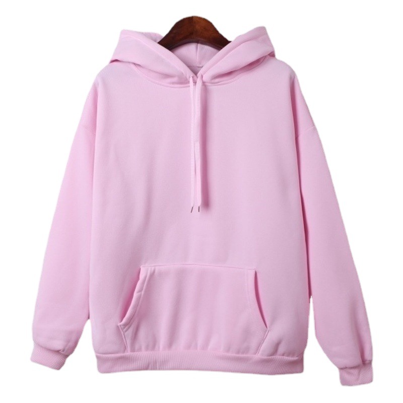 2023 Sweatshirt Pure Color Velvet Thickeneded Hooded Sweatshirt Women's Long-Sleeved Student Loose Outwear Aliexpress 250g Thick