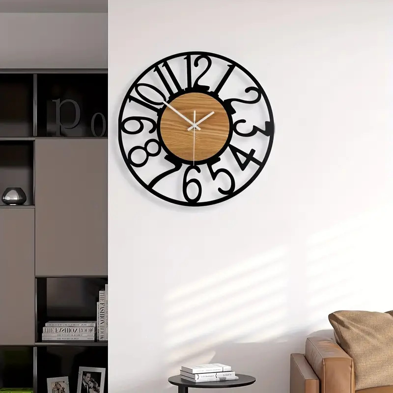 Cross-border Amazon living room wall clock simple creative home decoration mute clock Roman iron fashion wall clock