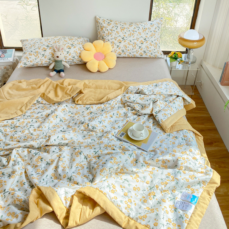 Picture of Class A double-sided cotton summer quilt air conditioning quilt 100 cotton summer quilt single-pair machine washable summer thin quilt wholesale
