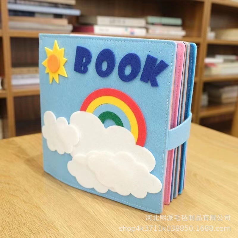 Felt Cloth Book Products Educational Early Education Book Stereo Montessori Washable Kidsren's Busy Board Felt Rainbow Cloth Book